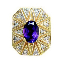 Y1719 14K AMETHYST & DIAMOND SLIDE 
